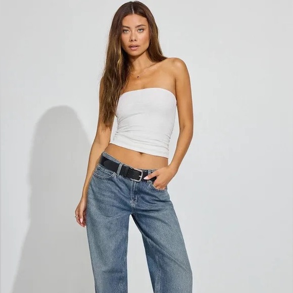 Garage Rosalie Ruched Tube Top ~ white ~ size: xs - Picture 4 of 4